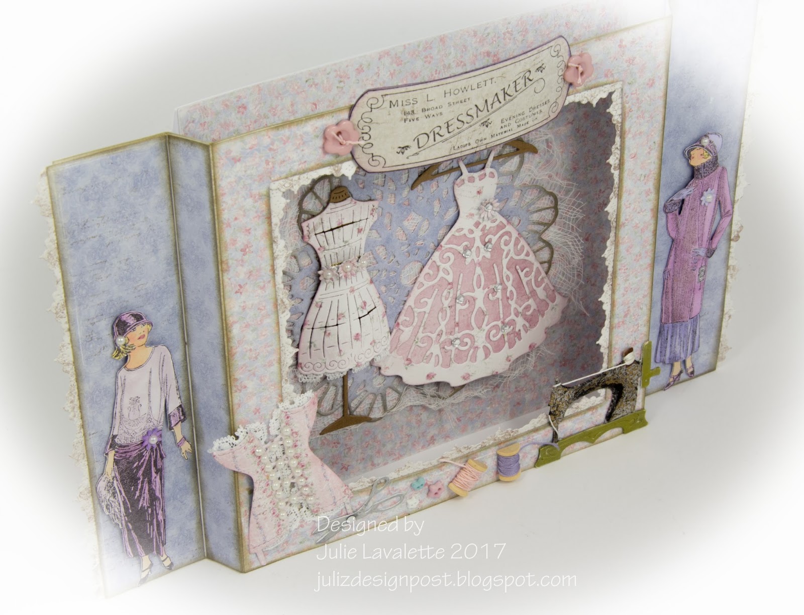 The Dressmaker and Card Tutorial by Julie Lavalette - Cheery Lynn